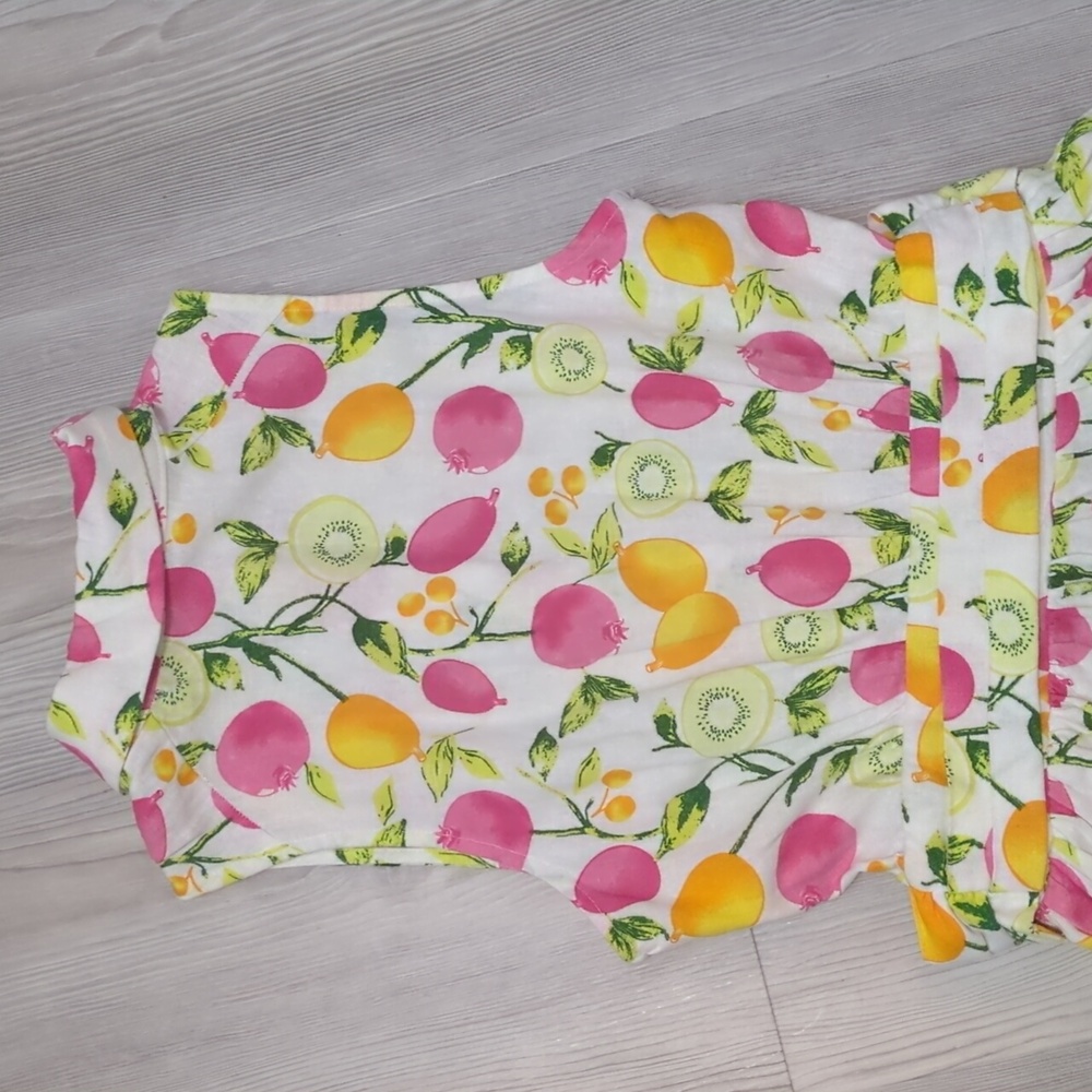 Cynthia Rowley 2 Fruit Kiwi Dress Sleeveless Pink Orange White Collar Button Up - Picture 15 of 16